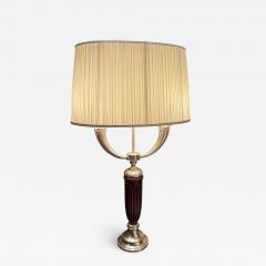  mile Jacques Ruhlmann 1990s Ruhlmann Style Art Deco Red Silver Candelabra Form Table Lamp 1 of 2 - 4762804