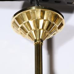  mile Jacques Ruhlmann Art Deco Cubist Bronze Prismatic Glass Holophane Chandelier by E J Ruhlmann - 2143323