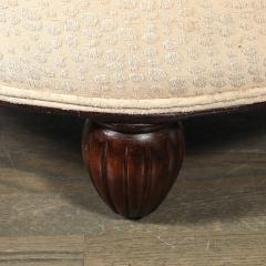  mile Jacques Ruhlmann Art Deco Upholstered Ottomans with Walnut Reeded Supports Manner of Ruhlmann - 4720190