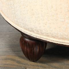  mile Jacques Ruhlmann Art Deco Upholstered Ottomans with Walnut Reeded Supports Manner of Ruhlmann - 4720191