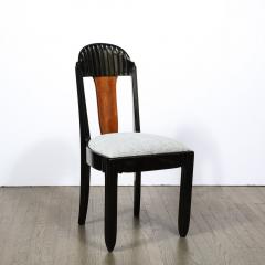  mile Jacques Ruhlmann French Art Deco Black Lacquer Walnut Occasional Chair Manner of Ruhlmann - 2551195