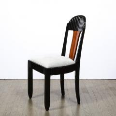  mile Jacques Ruhlmann French Art Deco Black Lacquer Walnut Occasional Chair Manner of Ruhlmann - 2551213