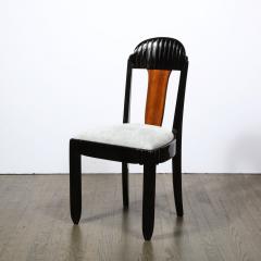  mile Jacques Ruhlmann French Art Deco Black Lacquer Walnut Occasional Chair Manner of Ruhlmann - 2551221