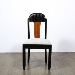  mile Jacques Ruhlmann French Art Deco Black Lacquer Walnut Occasional Chair Manner of Ruhlmann - 2551235