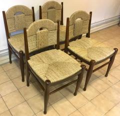  mile Jacques Ruhlmann J E Ruhlmann Rare Set of Four Chairs Model Rendez vous des p cheurs de truite  - 367103