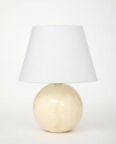  mile Jacques Ruhlmann Off White Crackle Ceramic Sphere Lamp Style Of Jacques Emile Ruhlmann France - 4620722