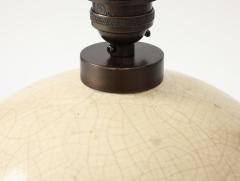  mile Jacques Ruhlmann Off White Crackle Ceramic Sphere Lamp Style Of Jacques Emile Ruhlmann France - 4620725