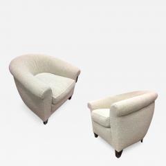  mile Jacques Ruhlmann Ruhlmann Style 1930s Extreme Comfort Pair of Club Chair Covered in Boucle Cloth - 610983