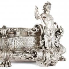  mile Sanner Large antique silver centrepiece with mythological scenes by mile Sanner - 4330171