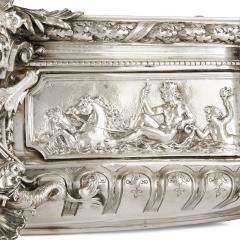  mile Sanner Large antique silver centrepiece with mythological scenes by mile Sanner - 4330179