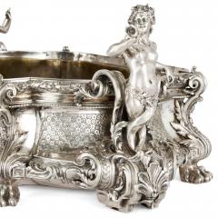 mile Sanner Large antique silver centrepiece with mythological scenes by mile Sanner - 4330193
