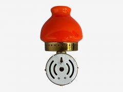  rsj Industri AB Wall Lights Brass Orange Glass Sweden 1970s - 4802296