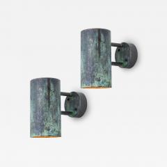  rsj Pair of Hans Agne Jakobsson C 627 110 Rulle Darkly Patinated Outdoor Sconces - 2879482