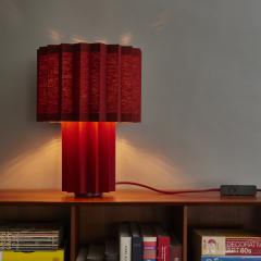  rsj Pliss Burgundy Edition Pleated Textile Table Lamp by Folkform for rsj  - 3367227