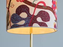  rsj rsj Armatur Teak and Brass Floor Lamp with Josef Frank Shade Sweden 1950s - 3346860