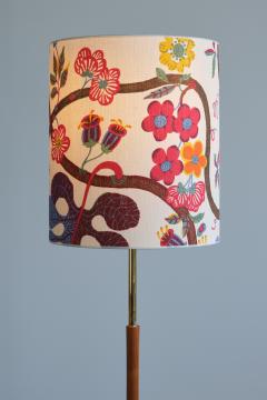  rsj rsj Armatur Teak and Brass Floor Lamp with Josef Frank Shade Sweden 1950s - 3346862