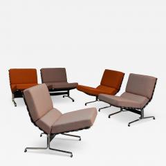  tienne Fermigier 5 Fine French 1960 s Slipper Lounge Chairs by Etienne Fermigier - 4659292