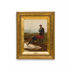  tienne Prosper Berne Bellecour French 19th C oil painting of 2 soldiers by a stream signed E Berne Bellacour - 4631791
