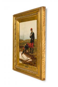  tienne Prosper Berne Bellecour French 19th C oil painting of 2 soldiers by a stream signed E Berne Bellacour - 4631794