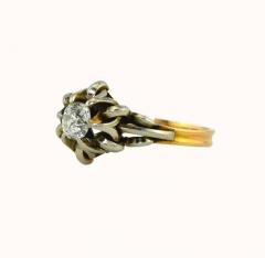 0 55 CARAT OLD EUROPEAN CUT DIAMOND 14K YELLOW GOLD AND SILVER ENGAGEMENT RING - 2621158