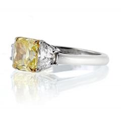 1 06 carat Round Diamond L Half Moons Ring - 4438015