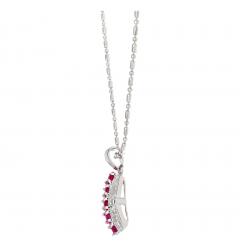 1 15 Carat Pinkish Red Ruby and Diamond Pendant Necklace Platinum - 3707453