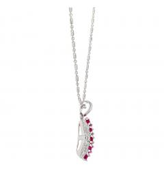 1 15 Carat Pinkish Red Ruby and Diamond Pendant Necklace Platinum - 3707456