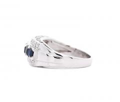 1 16 Carat Sapphire and Round Cut Diamond Cluster Band Ring in Platinum - 3707368