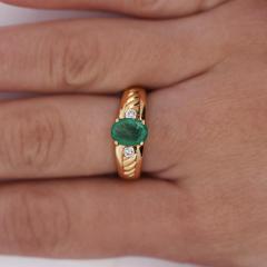 1 19 Carat Oval Cut Emerald Diamond 14K Gold Statement Ring - 4012673