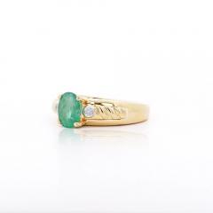 1 19 Carat Oval Cut Emerald Diamond 14K Gold Statement Ring - 4012678