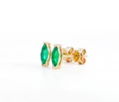 1 2 Carat Natural Emerald Marquise Cut 8MM Stud Earring in 14K Solid Gold - 3513148