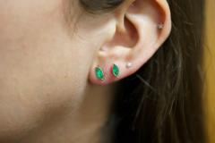 1 2 Carat Natural Emerald Marquise Cut 8MM Stud Earring in 14K Solid Gold - 3513155