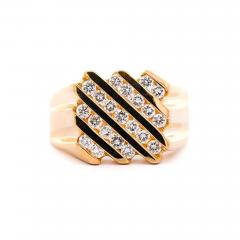 1 25 CTTW Channel Set Cluster Diamond Mens Ring in 14K Yellow Gold - 3573815