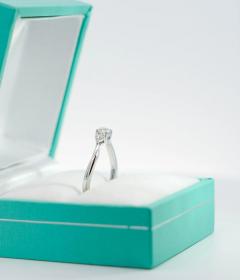 1 3 Carat Natural Diamond Mini 3 Stone Curved Ring in 14K White Gold - 3513111