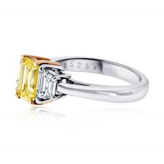 1 32 carat Emerald Cut Diamond FIY GIA Three Stone Engagement Ring - 4438007