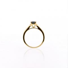 1 5 Carat Deep Blue Sapphire Diamond Cathedral 18K Gold Ring - 4012653