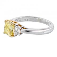 1 51 CARAT RADIANT CUT DIAMOND FANCY INTENSE YELLOW GIA TRAPS RING - 2926230