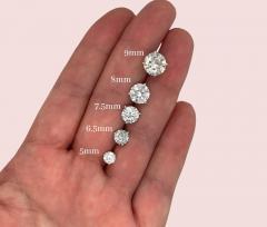 1 6 carat 3 Prong Martini Round Cut Lab Grown Diamond Stud Earrings - 3601480