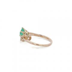 1 84 Carat Square Emerald Round Diamond 18K Gold Toi et Moi Bypass Ring - 3896509