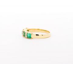 1 Carat TW Square Natural Emerald and Diamond 5 stone Band Ring in 14K Gold - 3505141