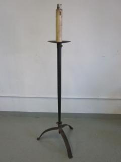 1 French Mid Century Hammered Wrought Iron Floor Lamp c 1940 - 4523533