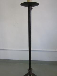 1 French Mid Century Hammered Wrought Iron Floor Lamp c 1940 - 4523535