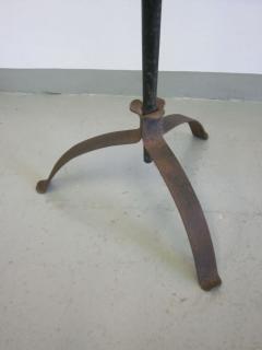 1 French Mid Century Hammered Wrought Iron Floor Lamp c 1940 - 4523536