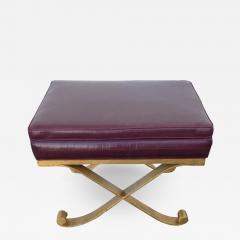 1 Hollywood Regency Faux Croc Leather X Stool - 3531344