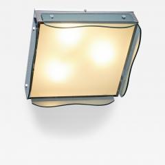 1 of 11 1960s Design Flush Mount in Tinted Green Glass Nos Italy - 3232105