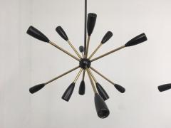 1 of 2 1950s Sputnik Pendant Chandelier Lamp in Black - 802185