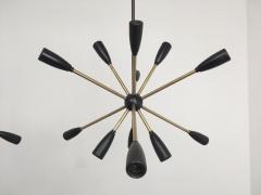 1 of 2 1950s Sputnik Pendant Chandelier Lamp in Black - 802186