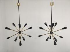 1 of 2 1950s Sputnik Pendant Chandelier Lamp in Black - 802187