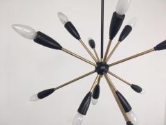 1 of 2 1950s Sputnik Pendant Chandelier Lamp in Black - 802188