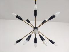 1 of 2 1950s Sputnik Pendant Chandelier Lamp in Black - 802192